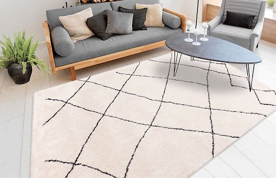 my home Hochflor-Teppich »Amanda«, rechteckig, 27 mm Höhe, Wohnzimmer günstig online kaufen