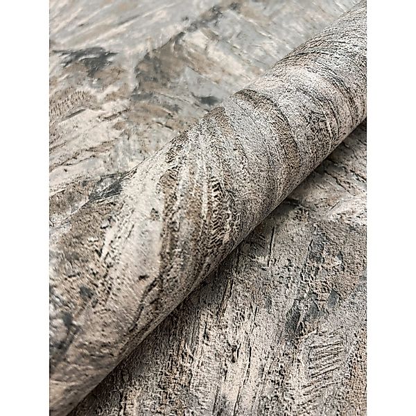 Newroom Vliestapete Sanja Dark Grey Muschel Modern FSC® günstig online kaufen