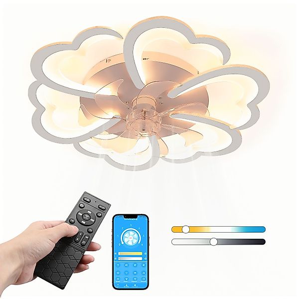 OULENBIYAR Deckenleuchte Leise Deckenventilator mit Beleuchtung, günstig online kaufen