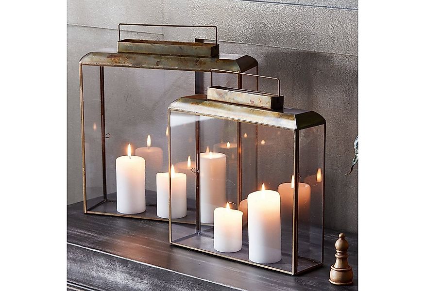 Mirabeau Kerzenlaterne Laterne 2er Set Estrelle bronze günstig online kaufen