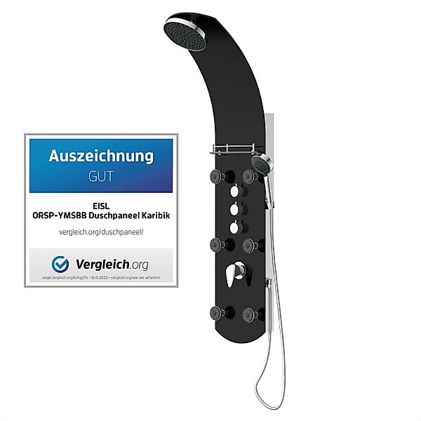 Eisl Duschpaneel Karibik 3 in 1 mit Regendusche Sechs Massagedüsen Schwarz günstig online kaufen
