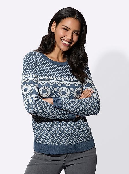 Sieh an! Strickpullover Jacquard-Pullover günstig online kaufen