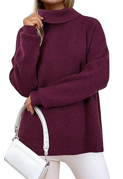 Arach&Cloz Strickpullover Pullover Damen Wolle Blend Rollkragenpullover Ove günstig online kaufen