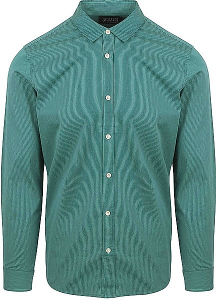 Scotch and Soda Hemd Essential Poplin Stripe Grun - Größe S günstig online kaufen