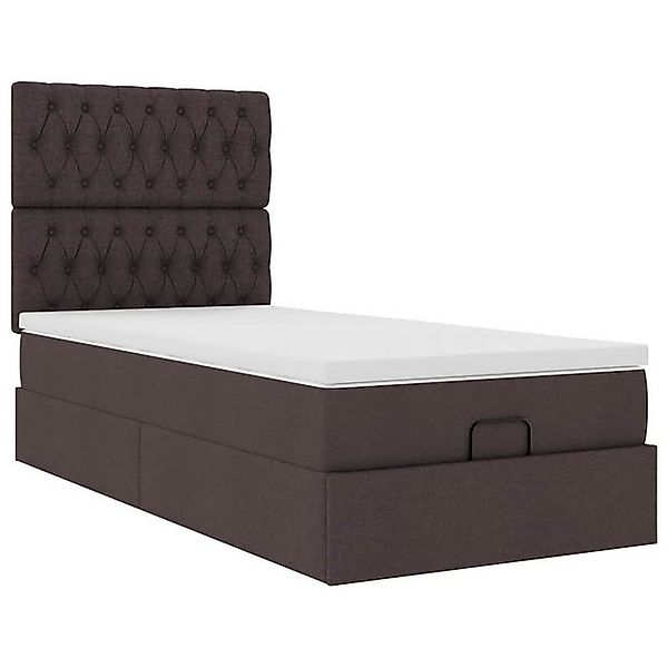 vidaXL Bett Ottoman-Bett mit Matratze Dunkelbraun 80x200 cm Stoff günstig online kaufen