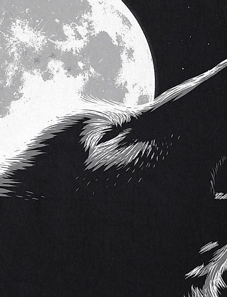 style3 T-Shirt Heulender Wolf bei Vollmond günstig online kaufen