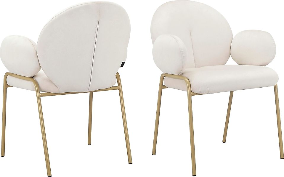 Leonique Esszimmerstuhl »Albie« () 2 Stk. Veloursstoff Sitz und Rücken gepo günstig online kaufen