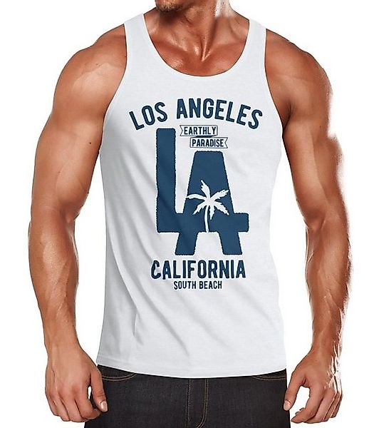 Neverless Tanktop Herren Tank Top Los Angeles California LA Palme mit Print günstig online kaufen