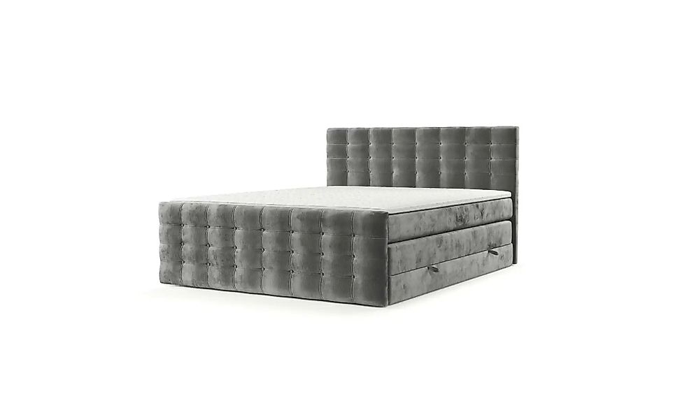 Boxspringbett mit Stauraum   ¦ grau ¦ Maße (cm): B: 142 H: 120 Betten > Kom günstig online kaufen