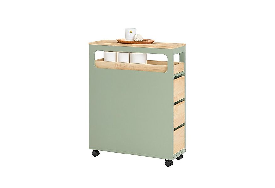 SoBuy Beistellwagen BZR54, Badezimmerschrank mit Rollen, Badschrank schmal, günstig online kaufen