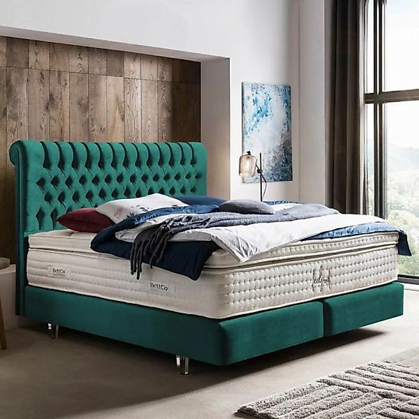 BettCo Boxspringbett Chester (in Smaragd Samt, 200 x 200 cm), Kostenloser A günstig online kaufen