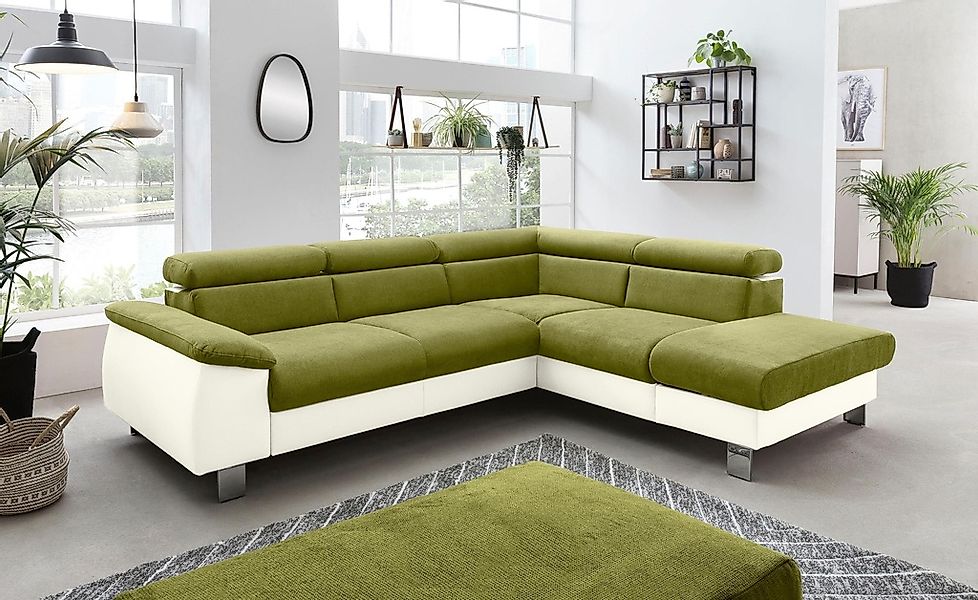 COTTA Ecksofa "Komaris L-Form, B: 249 cm" mit Kopfteilverstellung, optional günstig online kaufen