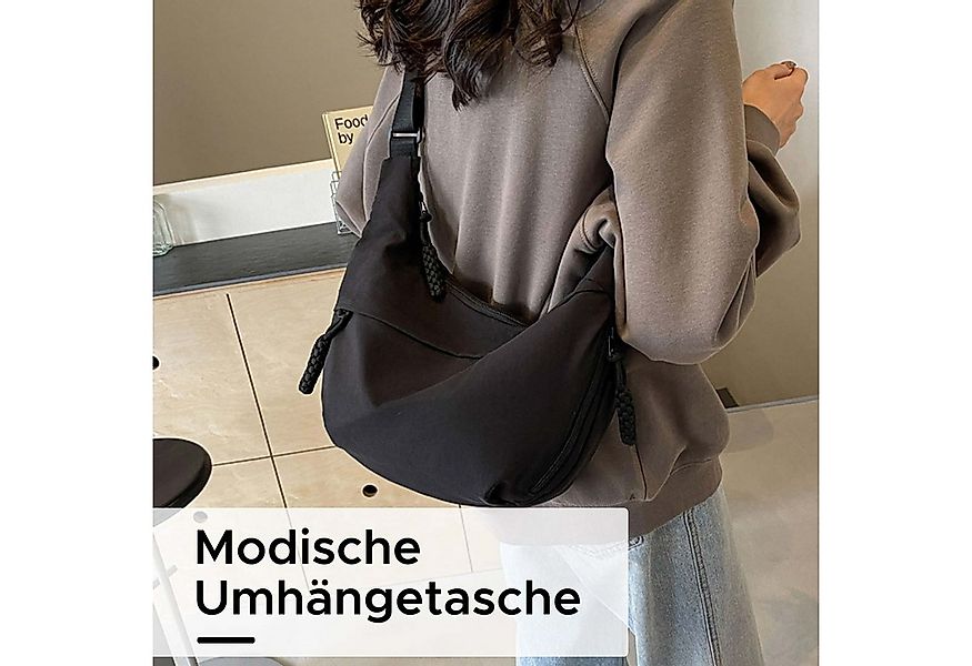 Refttenw Umhängetasche Halbmond Crossbody Bag Hobo Tasche mit Reißverschlus günstig online kaufen