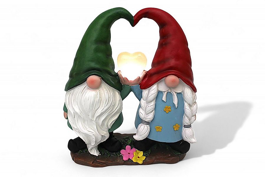 Arnusa Gartenzwerg Gartenwichtel Pärchen mit beleuchteten Solar Herz 29,5 c günstig online kaufen