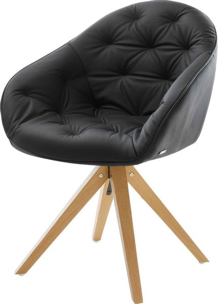 DELIFE Polsterstuhl Gaio-Flex, Holzgestell kantig Natur günstig online kaufen