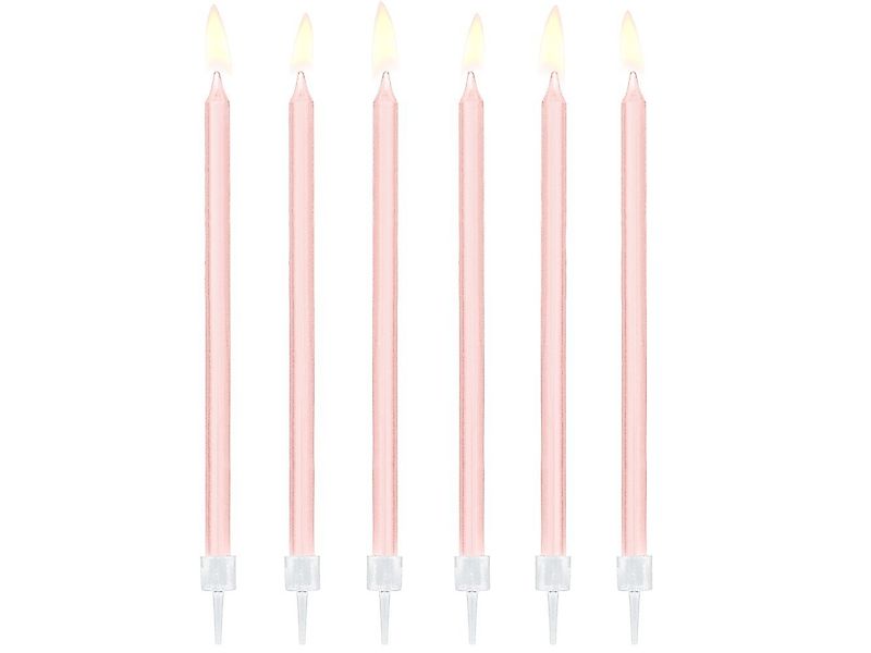 partydeco Geburtstagskerze, Geburtstagskerzen mit Halter 12.5cm hellrosa 12 günstig online kaufen