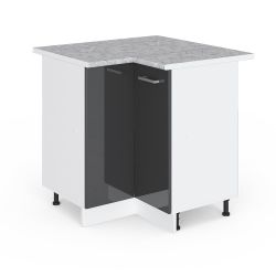 Vicco Eckunterschrank R-Line, Anthrazit Hochglanz/Weiß, 75.6 günstig online kaufen