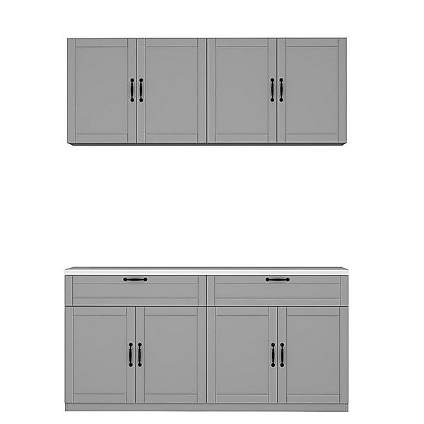 FUFU&GAGA Buffet Küchenschrank mit 4 Türen und 4 Schubladen B 160cm,H 190 c günstig online kaufen