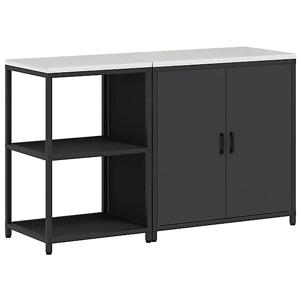 vidaXL Aufbewahrungsset für die Küche mit Regal mit Tür 2 Stk Schwarz 33926 günstig online kaufen