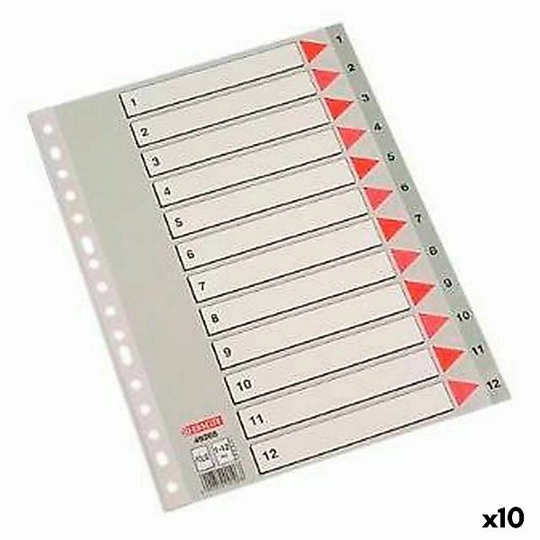 Numerisches Trennzeichen Esselte Grau A4 12 Bettlaken (10 Stück) günstig online kaufen