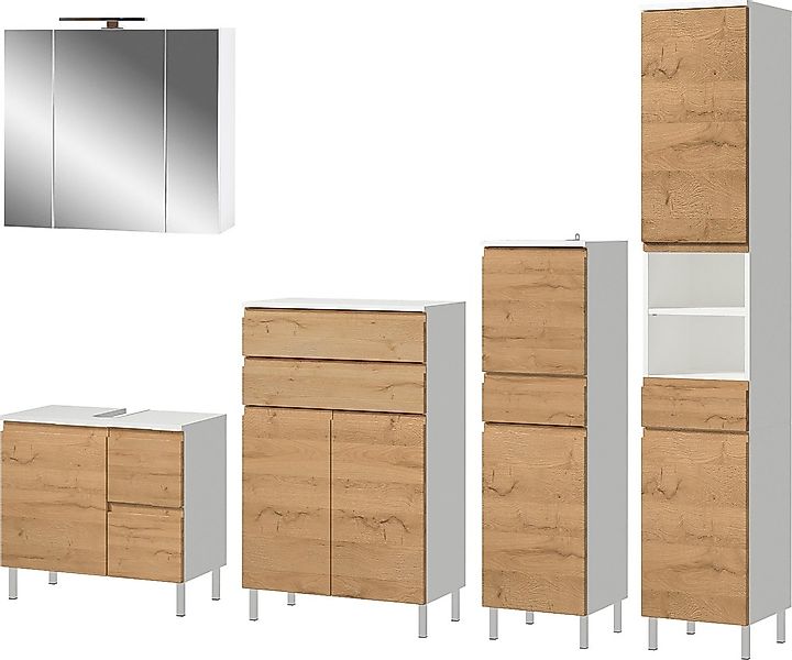 GERMANIA Badmöbel-Set "Torrance" 5 Stk. tlg. Unterschrank, Spiegelschrank, günstig online kaufen