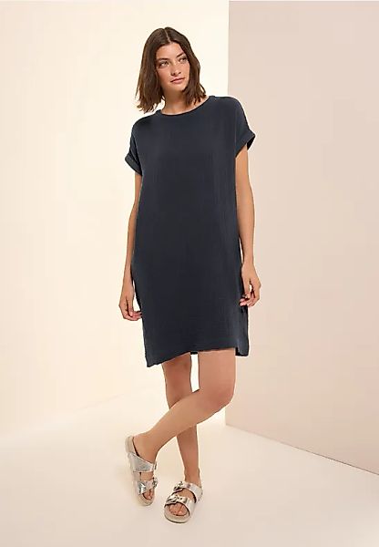 Musselin-Kleid in Unifarbe günstig online kaufen