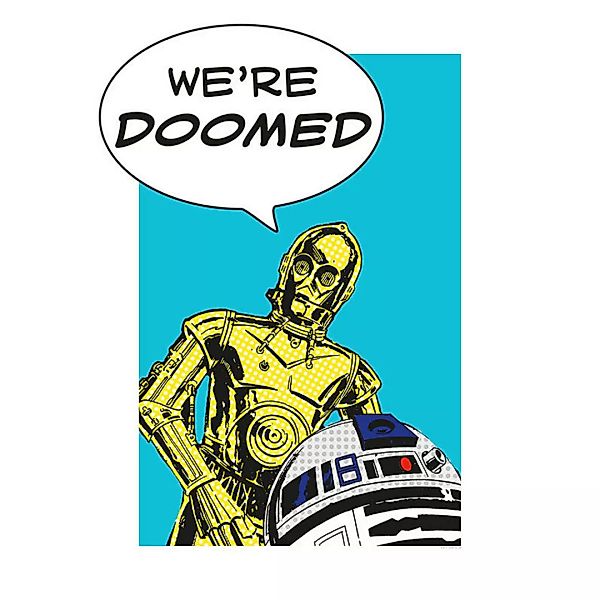 KOMAR Wandbild - Star Wars Classic Comic Quote Droids - Größe: 50 x 70 cm m günstig online kaufen