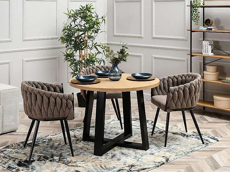 Compleo Esstisch Rund, Loft Design, 100-180 günstig online kaufen
