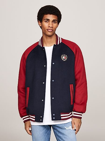 Tommy Jeans Bomberjacke "TJM WOOL BLEND CREST BOMBER" Color Block-Design, T günstig online kaufen