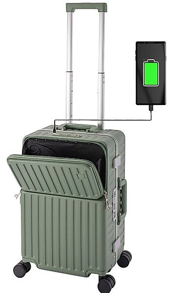 Travelhouse Hartschalen-Trolley Roma, 4 Rollen, mit USB und Getränkehalter günstig online kaufen