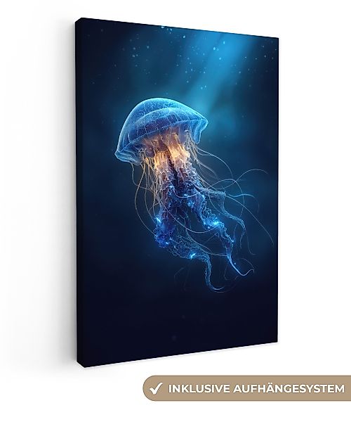 OneMillionCanvasses® Leinwandbild Qualle - leuchtend - günstig online kaufen