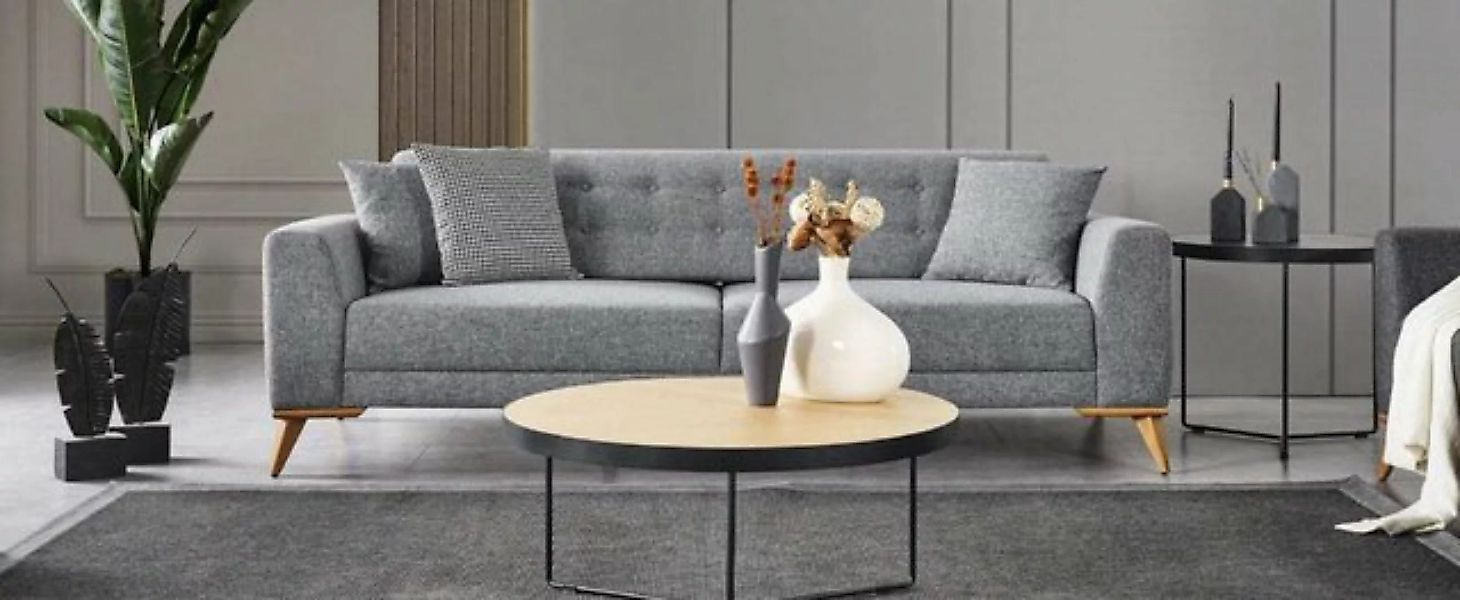 JVmoebel 3-Sitzer Modern Dreisitzer Sofa Grau Couchen luxus Möbel im Wohnzi günstig online kaufen