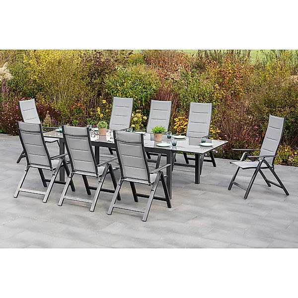 Merxx Florenz Set 9-tlg. Semi-Gartentisch Ausziehbar 200/300 x 110 cm günstig online kaufen