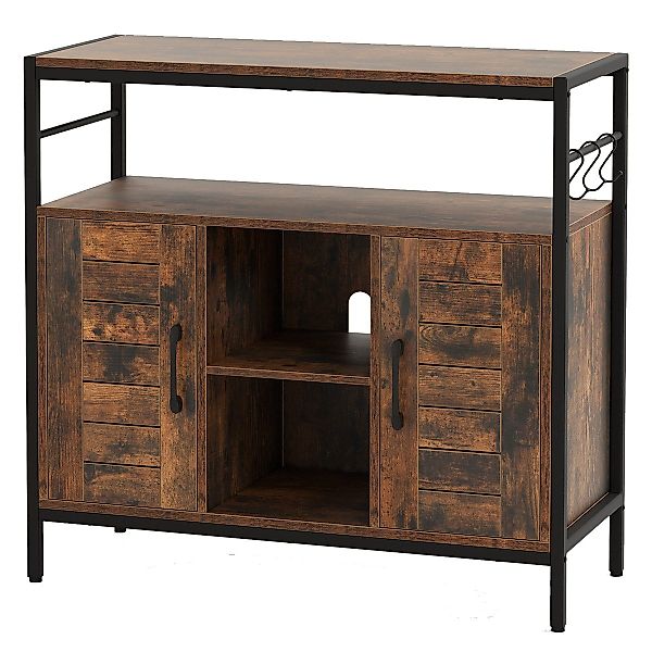 COSTWAY Küchenbuffet Sideboard Holz, mit verstellbarem günstig online kaufen