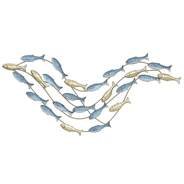 HOMCOM Wanddeko künstlerische Wandbild mit Fischdesign Wanddekoration Metal günstig online kaufen
