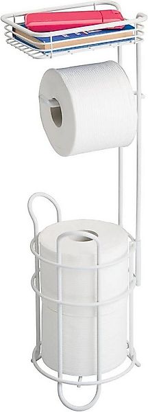 mDesign Badaccessoire-Set Toilettenpapierhalter Stand mattweiß Klopapierhal günstig online kaufen