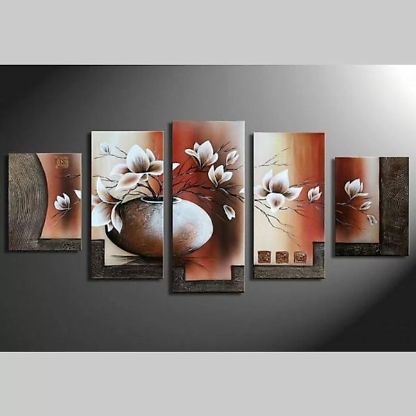 5 Leinwandbilder MAGNOLIA (2) 150 x 70cm Handgemalt günstig online kaufen