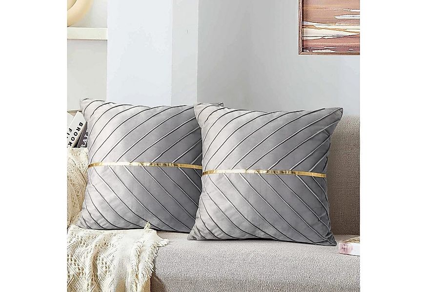 BYSURE Kissenbezüge, (2 Stück), samt Golden Patchwork Kissenbezug 45x45cm günstig online kaufen