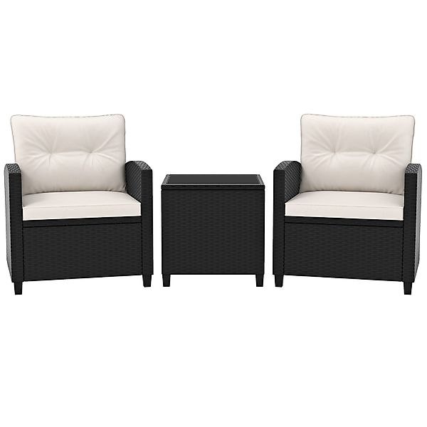 KOMFOTTEU Gartenlounge-Set, (3-tlg), Rattan Gartenmöbel Set, günstig online kaufen