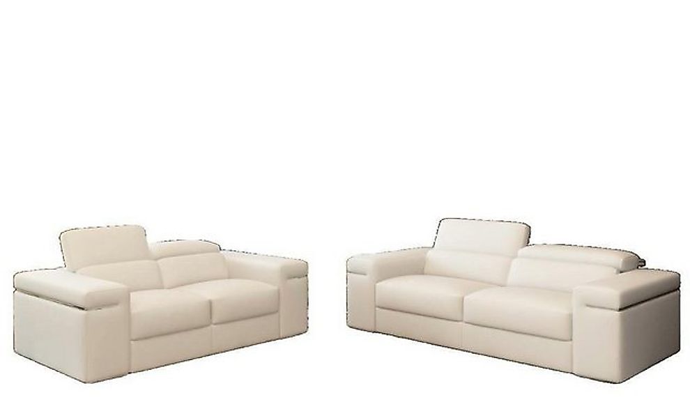 JVmoebel Sofa Graue Sofagarnitur 3+2 Sitzer Ledercouche Sofas Polster Neu, günstig online kaufen