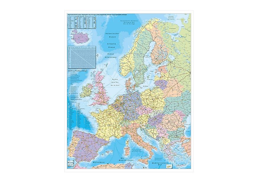 STIEFEL Poster Europa Organisationskarte 97 x 119 cm günstig online kaufen