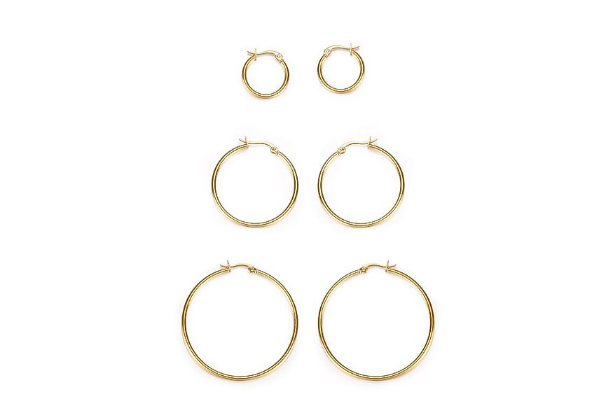 Kingka Creolen-Set Damen Schmuckset 3 Paar Creolen Edelstahl Vergoldet 3 Gr günstig online kaufen