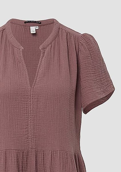 QS Minikleid Volantkleid aus Musselin Raffung günstig online kaufen