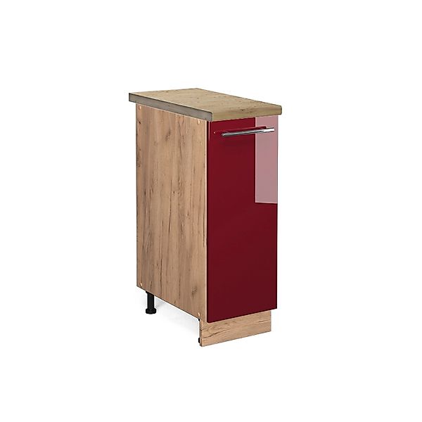 Vicco Apothekerschrank Fame-Line Bordeaux Hochglanz/Goldkraft Eiche 30 cm A günstig online kaufen