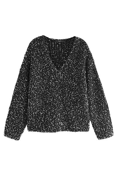 Next V-Ausschnitt-Pullover Grobstrickpullover mit Lametta und günstig online kaufen