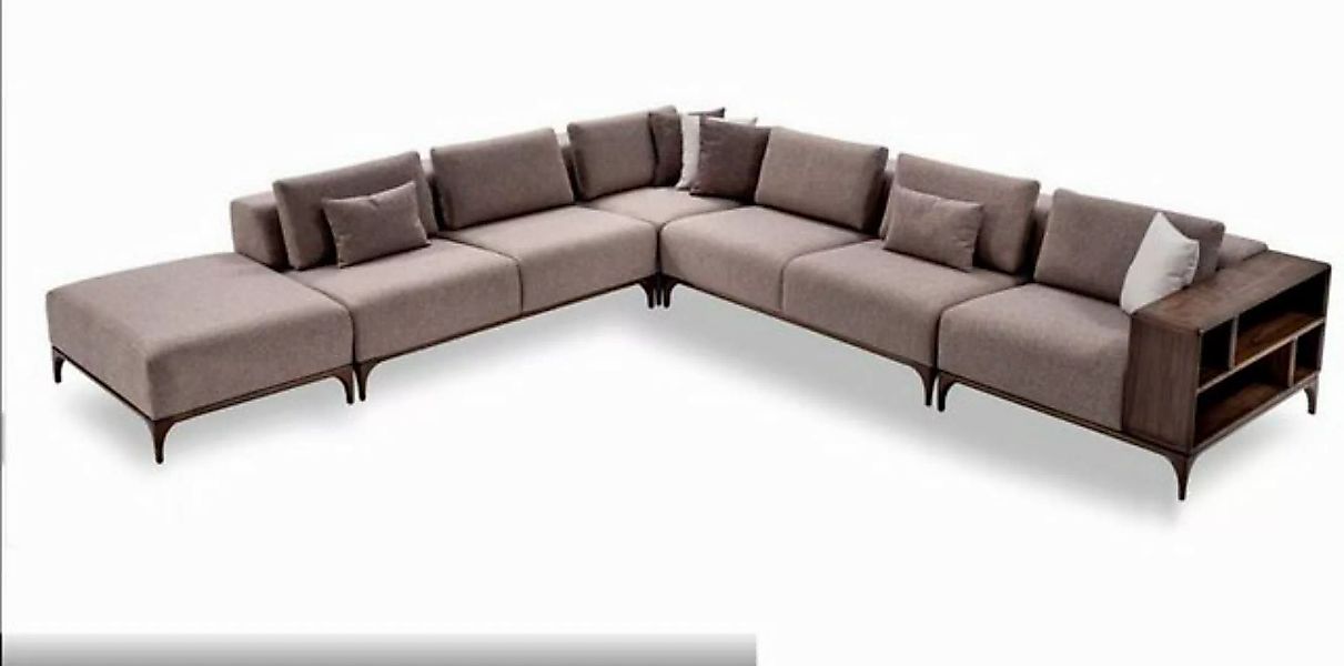 JVmoebel Ecksofa Designer Wohnzimmer Ecksofa L-form Holz Modern Luxus Möbel günstig online kaufen