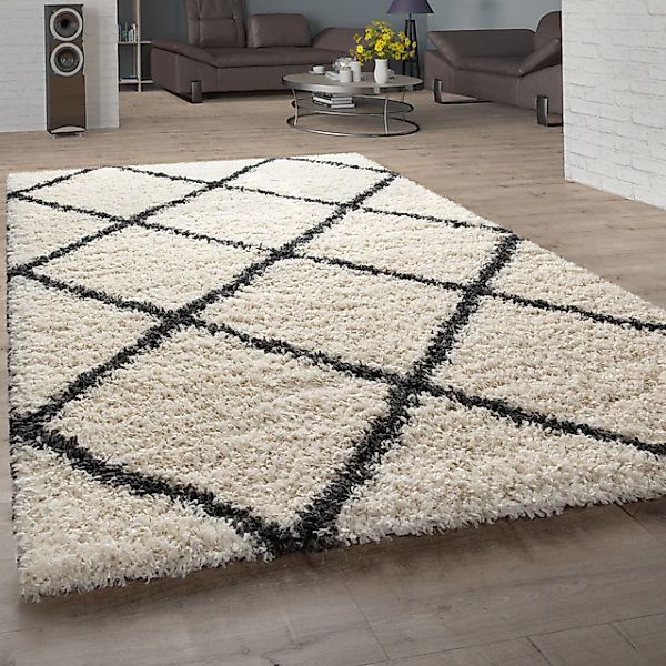Paco Home Hochflor-Teppich »Kalmar 441« rechteckig 40 mm Höhe Scandi Design günstig online kaufen