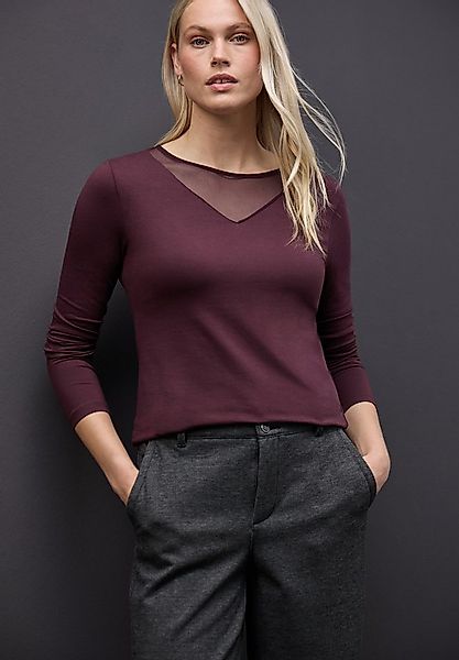 STREET ONE Langarmshirt mit Mesh-Einsatz günstig online kaufen