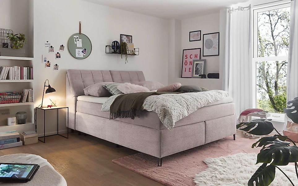 set one by Musterring Boxspringbett "Fairfield" Kopfteil in Kassenoptik, Me günstig online kaufen