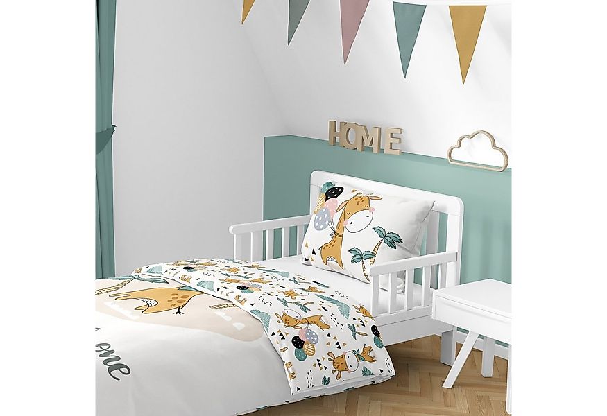 MTOnlinehandel Babybettwäsche Giraffe 100x135 + 40x60 cm, 100 % Baumwolle, günstig online kaufen